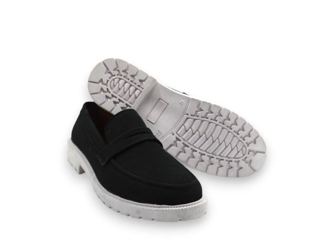 Pure Black Men's Suede Loafer SV-444