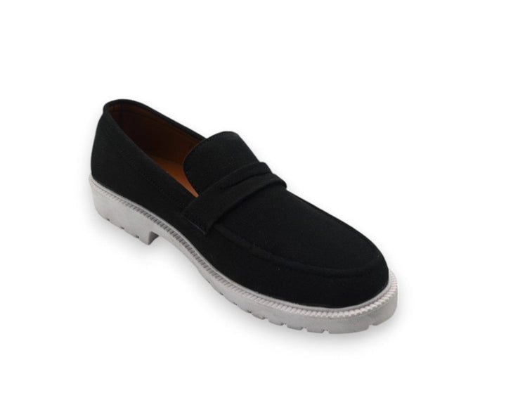 Pure Black Men's Suede Loafer SV-444
