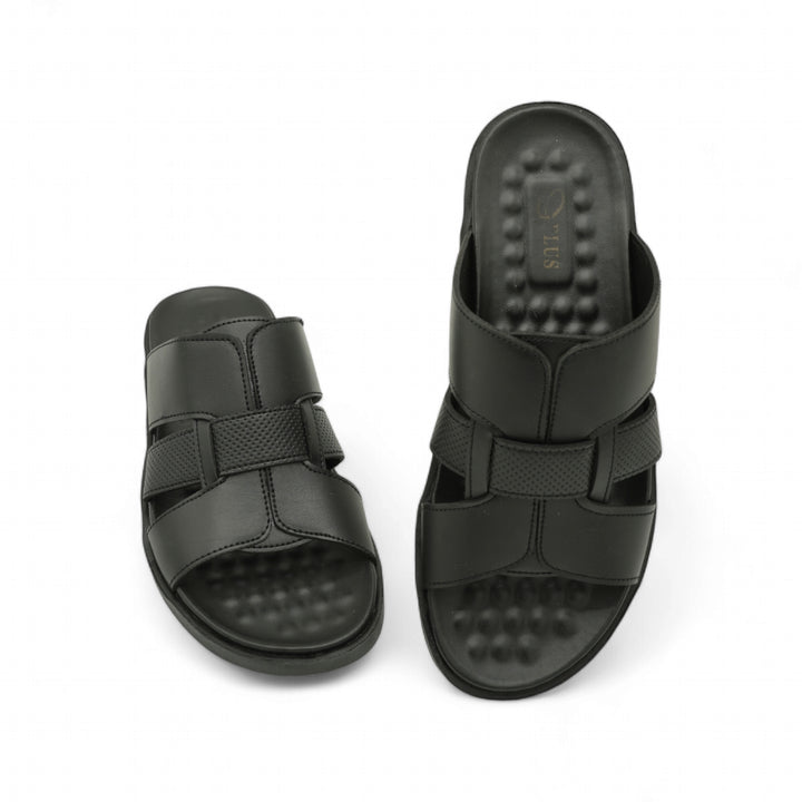 Men Black Chappal SV-011